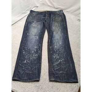 Killogram Jeans Mens 40/33 (Fits 41/33) Whiskered Splattered Loose Fit Y2K Retro